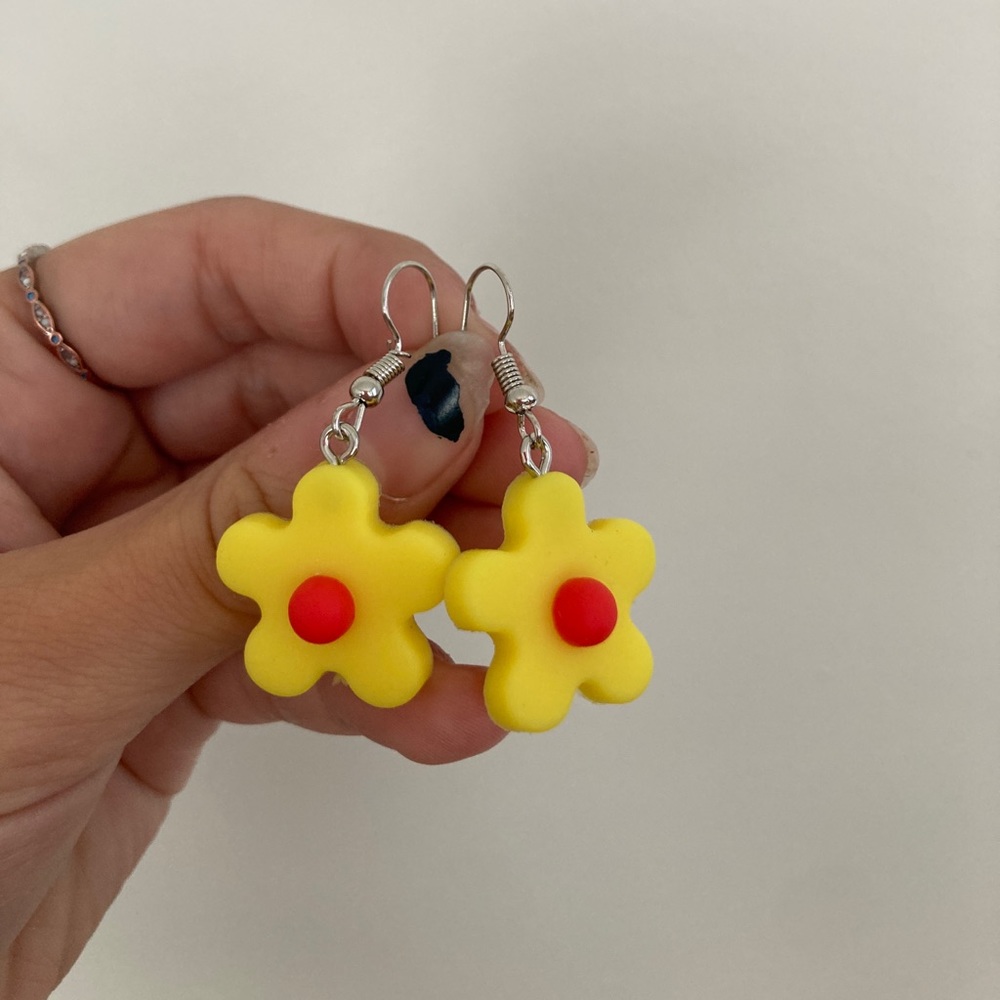 yellow flower earrings
